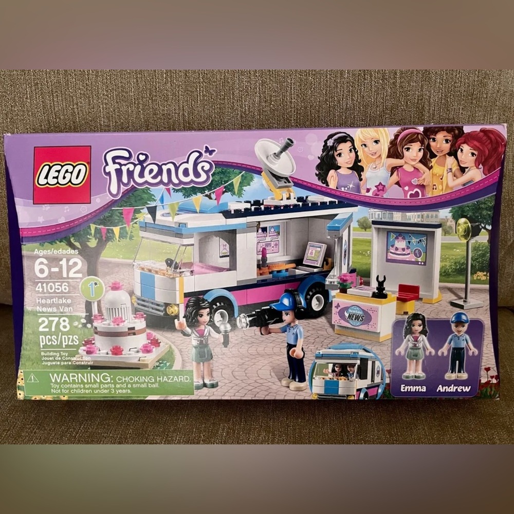 Complete LEGO Friends Heartlake News Van (41056) with manuals and original box!